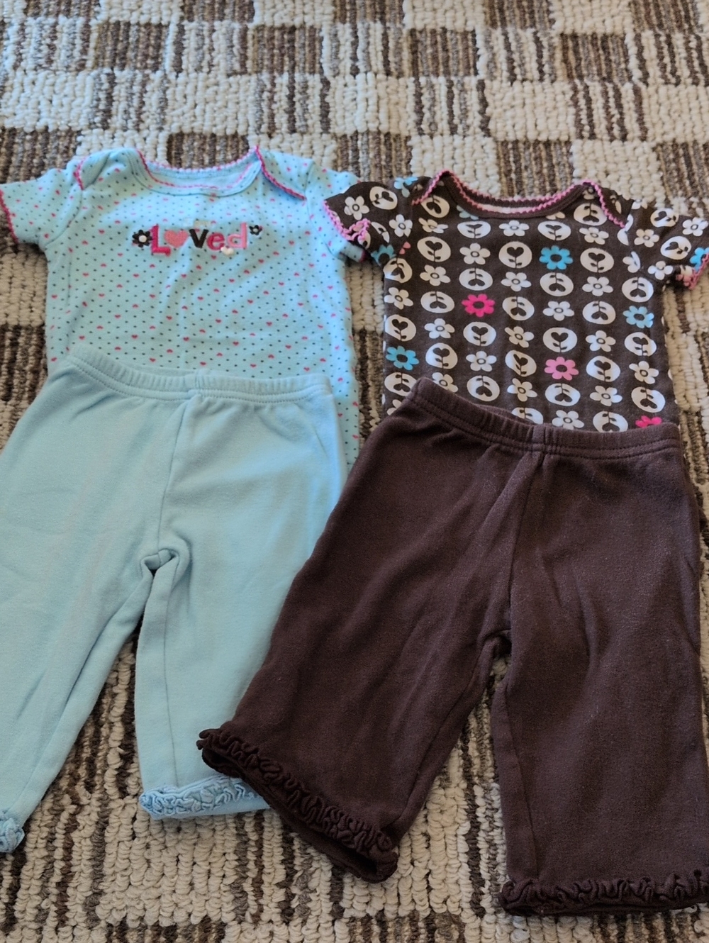 child of mine Light Blue and Brown Girls 4-Piece Matching Set